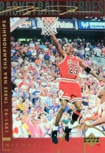 1994-95 Upper Deck - Basketball Heroes: Michael Jordan Jumbo #43 Michael Jordan - 1991-93 Three NBA Championships