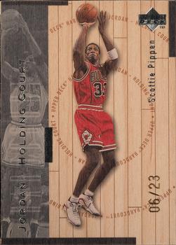 1998 Upper Deck Hardcourt - Jordan Holding Court Silver #J4 Scottie Pippen / Michael Jordan
