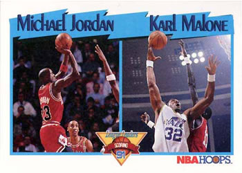 1991-92 Hoops #306 Michael Jordan / Karl Malone