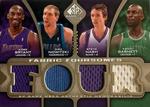 2009-10 SP Game Used - Fabric Foursome 125 #F4-BNGN Kobe Bryant / Dirk Nowitzki / Kevin Garnett / Steve Nash MEM, SN125