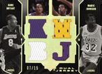 2006-07 UD Black - Jerseys Dual (15) #DJ-BJ Kobe Bryant / Magic Johnson MEM, SN15