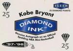 1997-98 Fleer - Diamond Ink 25 Points #NNO Kobe Bryant