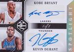 2015-16 Panini Limited - Limited Duos Signatures Platinum Spotlight #LD-SPK Kevin Durant / Kobe Bryant AU, SN1