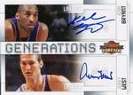 2009-10 Panini Threads - Generations Autographs #1 Jerry West / Kobe Bryant AU, SN25