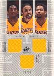 2002-03 SP Game Used - Authentic Fabrics Triple #KB/RF/RH-J Kobe Bryant / Rick Fox / Robert Horry MEM, SN25