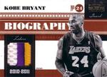 2010-11 Playoff National Treasures - Biography Materials Prime #2 Kobe Bryant MEM, SN25