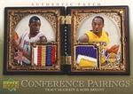 2007-08 Upper Deck Artifacts - Conference Pairings Gold Patch #CP-MB Kobe Bryant / Tracy McGrady MEM, SN1