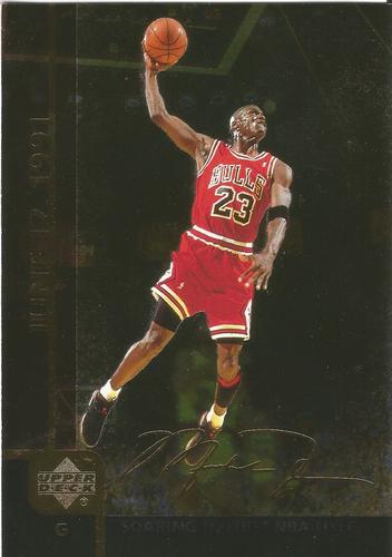 2000 Upper Deck Gatorade Michael Jordan #MJ1 Michael Jordan - Soaring to First NBA Title