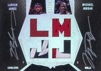 2007-08 UD Black - Patches Autographs Dual #DPA-JJ LeBron James / Michael Jordan
