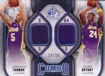 2009-10 SP Game Used - Combo Materials 50 #CM-FB Jordan Farmar / Kobe Bryant MEM, SN50