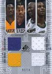 2002-03 SP Game Used - Authentic Fabrics Quadruple #1 Kobe Bryant / Allen Iverson / Michael Jordan / Kevin Garnett MEM, SN10