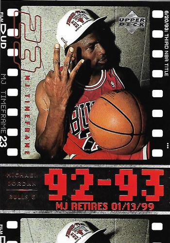 1999 Upper Deck Michael Jordan Retirement Set #9 Michael Jordan - 1992-93: Three-peat for Jordan