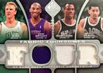 2009-10 SP Game Used - Fabric Foursome #F4-BGBR Kobe Bryant / George Gervin / Larry Bird / David Robinson MEM, SN199