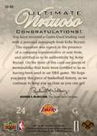 2007-08 Upper Deck Ultimate Collection - Ultimate Virtuoso #UV-KB Kobe Bryant AU, MEM, SN25 MEM: Game-Used Memorabilia