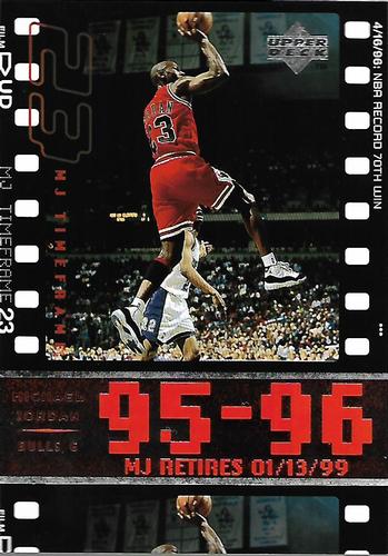 1999 Upper Deck Michael Jordan Retirement Set #11 Michael Jordan - 1995-96: NBA Record 70th Win