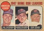 1968 Topps Venezuelan #6 American League 1967 Home Run Leaders (Carl Yastrzemski / Harmon Killebrew / Frank Howard) LL
