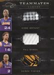 2010-11 Panini Elite Black Box - Teammates Materials Prime #5 Kobe Bryant / Pau Gasol / Derek Fisher MEM, SN49