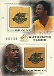 2000-01 SP Game Floor - Authentic Floor Combos Gold #C21 Kobe Bryant / Kevin Garnett MEM, SN100