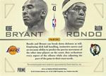 2012-13 Panini Intrigue - Intriguing Pairs Jerseys Prime #43 Kobe Bryant / Rajon Rondo MEM, SN10