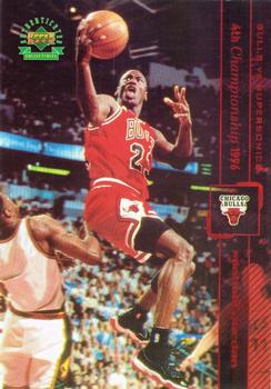 1999 Upper Deck Authenticated - Michael Jordan Championship Jumbo Red #4 Michael Jordan
