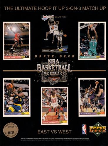 1992-93 Upper Deck Sheets #NNO Michael Jordan / Shaquille O'Neal / Larry Johnson / Tim Hardaway / Hakeem Olajuwon / Charles Barkley