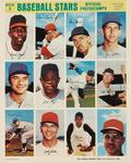 1969 MLB PhotoStamps - 12-stamp Sheets #NL7 Don Sutton / Denis Menke / Tommy Helms / Henry Aaron / Rusty Staub / Bill Hands / Willie Mays / Al Ferrara / Julian Javier / Roberto Clemente / Johnny Callison / Bud Harrelson