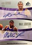 2004-05 SP Game Used - SIGnificance Duals #XSIG-BJ Kobe Bryant / Magic Johnson AU, SN25