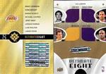 2008-09 Upper Deck Ultimate Collection - Ultimate Eight Jerseys #UE-LAKERS Jordan Farmar / Magic Johnson / Lamar Odom / Luke Walton / Michael Cooper / Sasha Vujacic / Jerry West / Kobe Bryant MEM, SN25