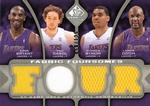 2009-10 SP Game Used - Fabric Foursome 125 #F4-BOGB Kobe Bryant / Lamar Odom / Pau Gasol / Andrew Bynum MEM, SN125