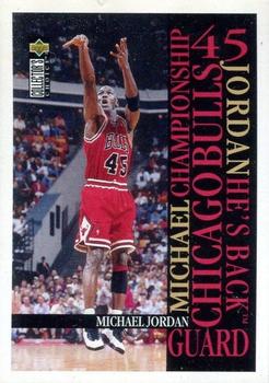 1995-96 Collector's Choice European Stickers - Michael Jordan #MJ6 Michael Jordan / He's Back