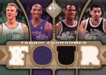 2009-10 SP Game Used - Fabric Foursome 35 #F4-BGBR Kobe Bryant / George Gervin / Larry Bird / David Robinson MEM, SN35
