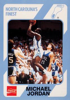 1989 Collegiate Collection North Carolina's Finest #18 Michael Jordan - COR: R mark on front