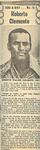 1972 Pittsburgh Press "Buc-a-Day" Pirates #16 Roberto Clemente