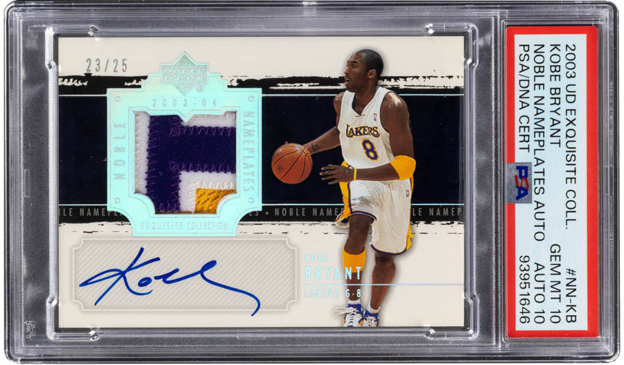 2003-04 Upper Deck Exquisite Collection Noble Nameplates #NN-KB Kobe Bryant Auto /25