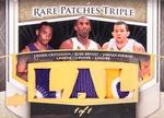 2007-08 Upper Deck Premier - Rare Patches Triple Gold Spectrum #RP3-BFC Kobe Bryant / Jordan Farmar / Javaris Crittenton MEM, SN1