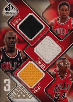 2009-10 SP Game Used - 3 Star Swatches 125 #3S-JGP Horace Grant / Michael Jordan / Scottie Pippen