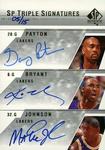 2003-04 SP Authentic - Signatures Triple #PBJ-A Gary Payton / Kobe Bryant / Magic Johnson AU, SN15