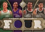 2009-10 SP Game Used - Fabric Foursome 50 #F4-BGBR Kobe Bryant / George Gervin / Larry Bird / David Robinson MEM, SN50