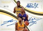 2016-17 Panini Immaculate Collection - Triple Autographs #28 Brandon Ingram / Kobe Bryant / Magic Johnson AU, SN25