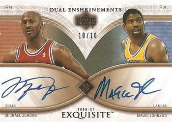 2006-07 Upper Deck Exquisite Collection - Dual Enshrinements #DEX-MM Michael Jordan / Magic Johnson