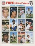1971 Dell Today's Team Stamps - Panels #NNO Frank Robinson / Rusty Staub / Frank Howard / Willie Horton / Reggie Jackson / Fergie Jenkins / Boog Powell / Pete Rose / Hank Aaron / Harmon Killebrew / Roberto Clemente / Brooks Robinson AS