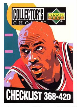 1994-95 Collector's Choice #420 Michael Jordan - Checklist: 368-420