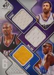2009-10 SP Game Used - Six Star Swatches #NNO Vlade Divac / Karl Malone / Horace Grant / Kobe Bryant / Shaquille O'Neal / Dennis Rodman MEM, SN99