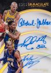 2015-16 Panini Immaculate Collection - Trio Autographs #18 Karl Malone / Kareem Abdul-Jabbar / Kobe Bryant AU, SN15
