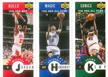 1996-97 Collector's Choice German - Mini-Cards Panels #M11 / M60 / M78 Michael Jordan / Anfernee Hardaway / Shawn Kemp