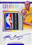2017-18 Panini National Treasures - Colossal Jersey Autographs Platinum #CJA-KBR Kobe Bryant AU, MEM, SN1
