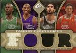 2009-10 SP Game Used - Fabric Foursome 125 #F4-BDGP Kobe Bryant / Tim Duncan / Kevin Garnett / Scottie Pippen MEM, SN125