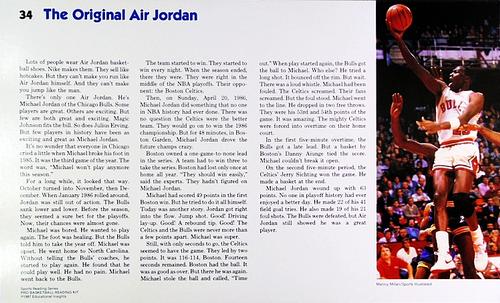 1987 NBA Pro Basketball Reading Kit #34 Michael Jordan
