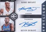 2015-16 Panini Limited - Limited Duos Signatures Silver Spotlight #LD-SPK Kevin Durant / Kobe Bryant AU, SN5