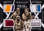 2014-15 Panini Immaculate Collection - Decade Domination Quads #DD-10S2 LeBron James / Dirk Nowitzki / Kawhi Leonard / Kobe Bryant MEM, SN14